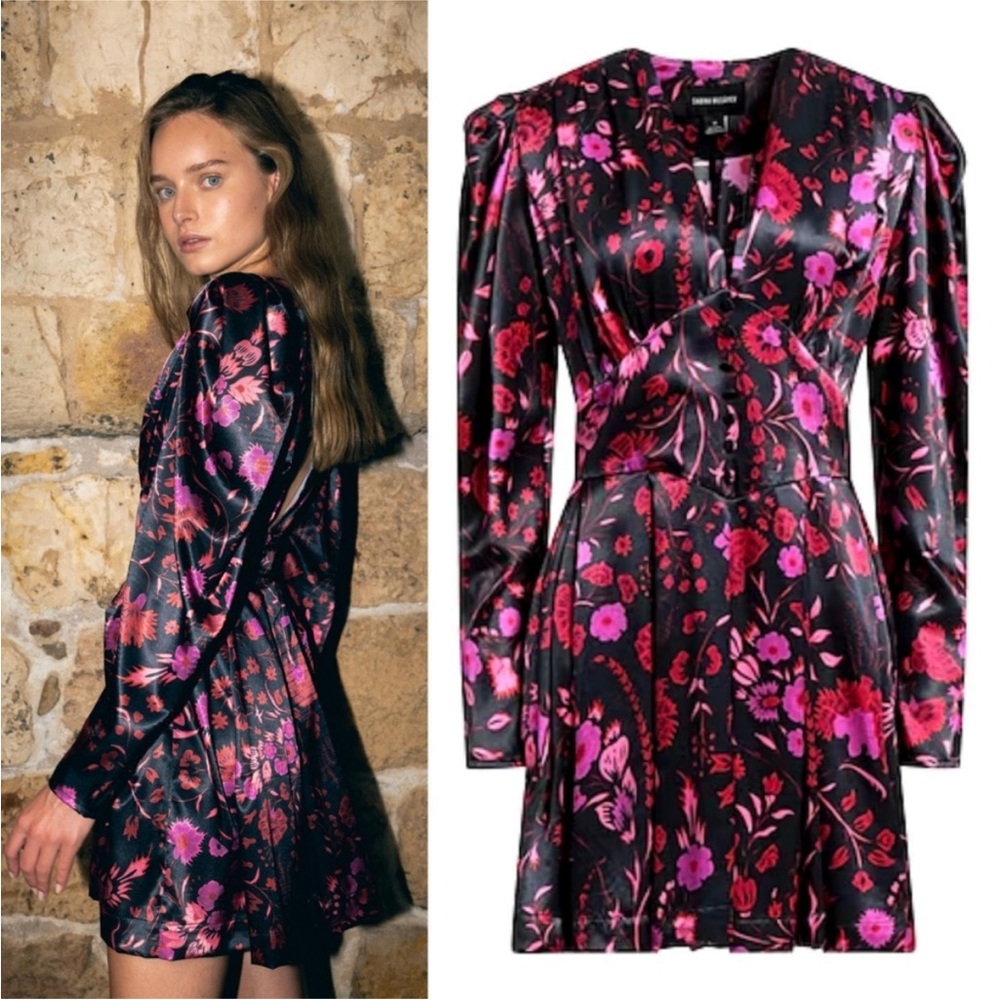 NWT Sabina Musayev Danica Dress Black Print